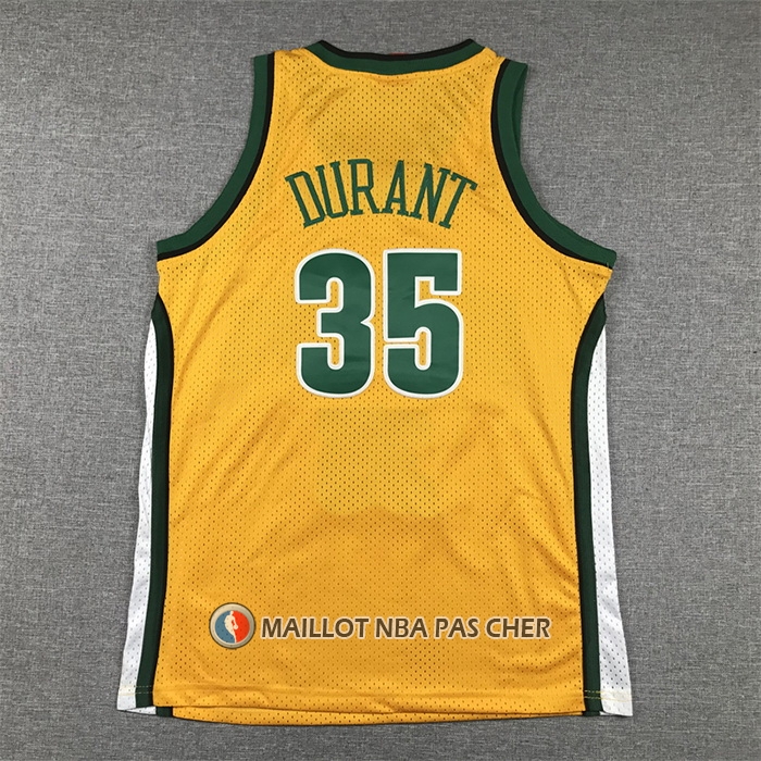 Maillot Enfant Seattle Supersonics Kevin Durant NO 35 Mitchell & Ness 2007-08 Jaune